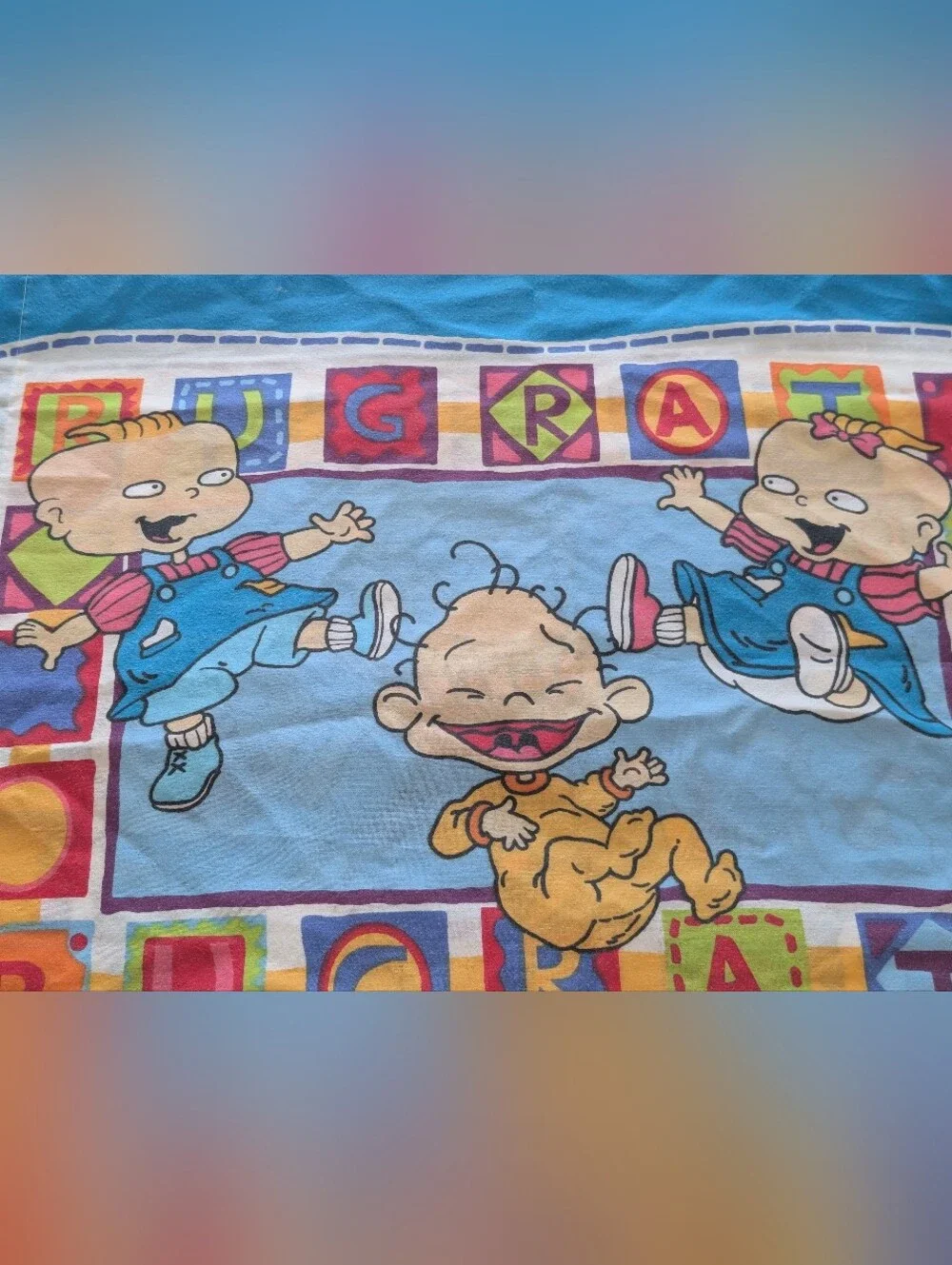 Vintage 1999 Nickelodeon Rugrats Standard Pillowcase Cartoon Collectible Y2K